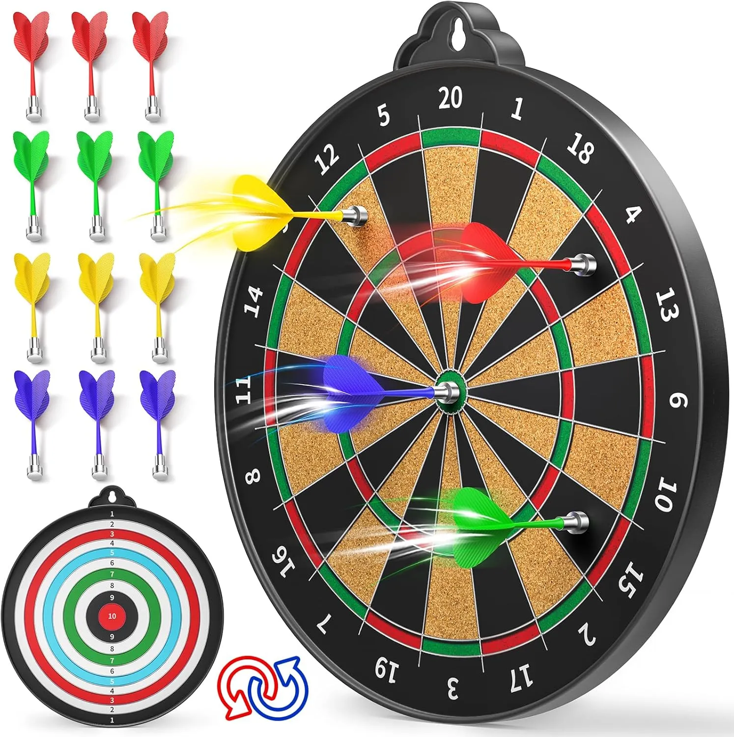 Magnetic Dart Board for Kids - 12pcs Magnetic Darts, Indoor/Outdoor Kids Games and Party Games, Christmas Birthday Gifts Toys for 3-12 Year Old Boys
