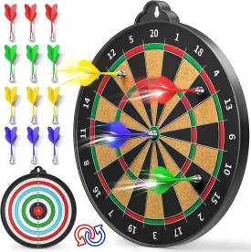 Magnetic Dart Board for Kids - 12pcs Magnetic Darts, Indoor/Outdoor Kids Games and Party Games, Christmas Birthday Gifts Toys for 3-12 Year Old Boys