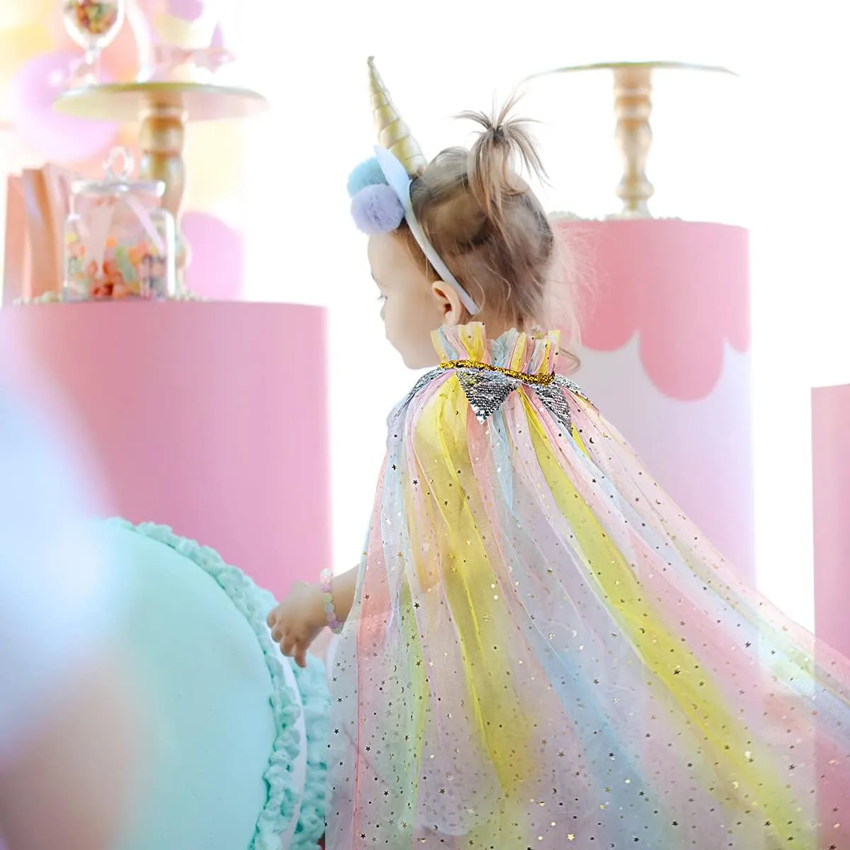 Meland Princess Dress up Clothes for Little Girl, 11Pcs Princess Cape with Crown, Princess Dresses for Girl 3-8 Birthday Gift