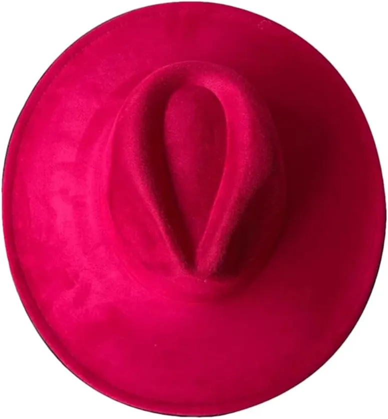 Men's and Women's Jazz Hat Wide Brim Church Sombrero Fedoras Suede Casual Panama Cap 19 M 56-58cm