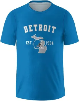 Men's Football Shirts Short Sleeve City Map Helmet T-Shirt Team Color Game Day Apparel Fans Gift S-2XL
