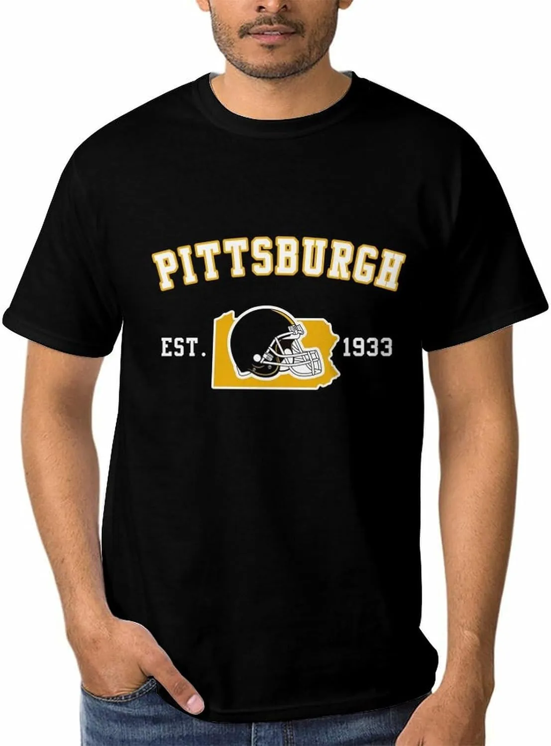 Men's Football Shirts Short Sleeve City Map Helmet T-Shirt Team Color Game Day Apparel Fans Gift S-2XL