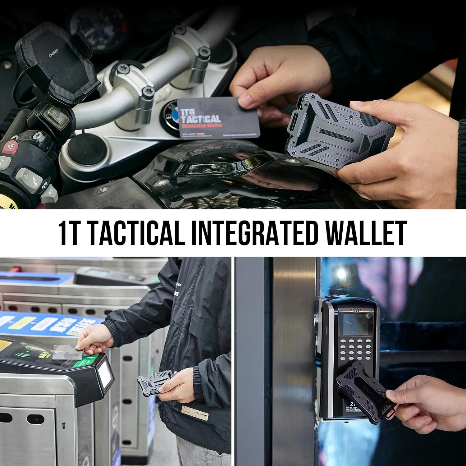 Minimalist Slim Wallet with Moeny Clip, Front Pocket RFID Blocking Wallet Cash Holder, Versatile Credit Card Orgainzer, ID Card Badge Holder for Men