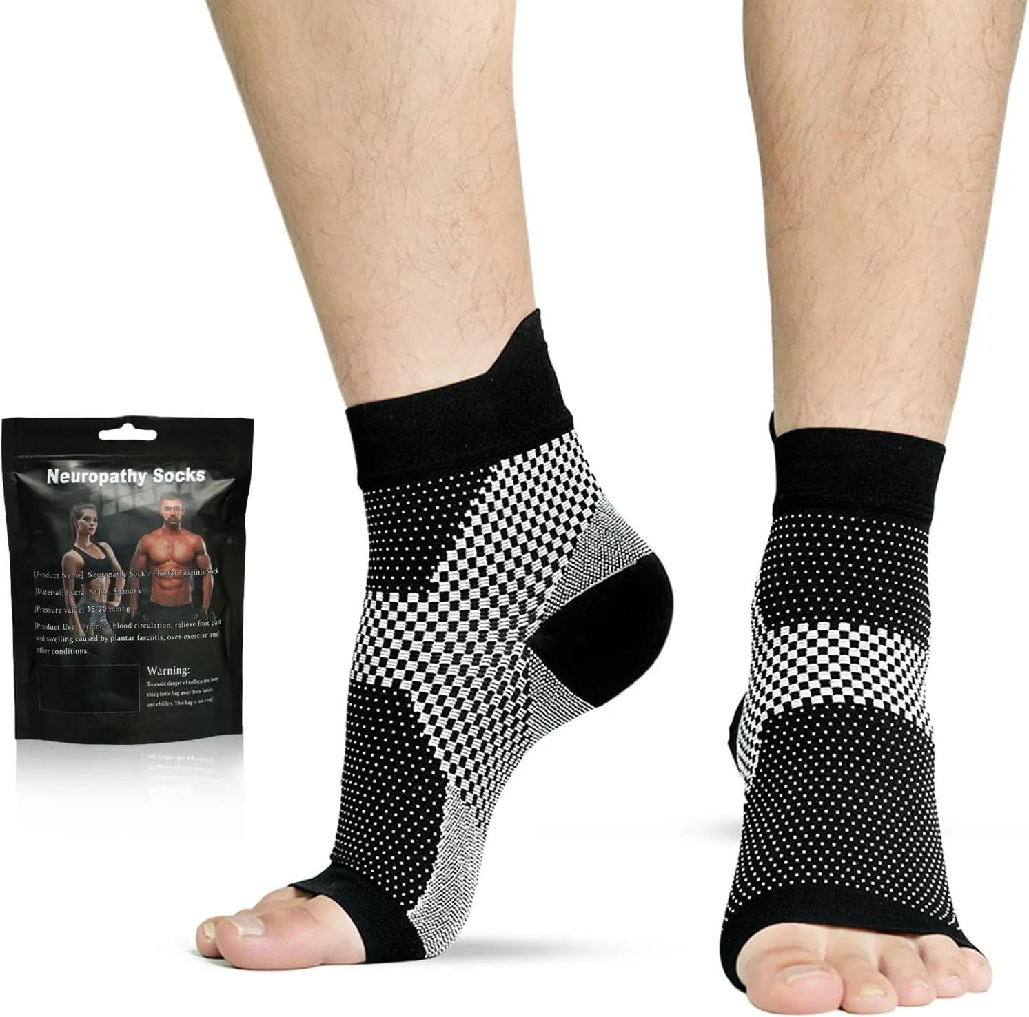 Neuropathy Socks for Women Men - Soothe Relief Socks for Neuropathy Pain Women - Ankle Compression Socks for Plantar Fasciitis, Ankle Compression Sleeve for Foot Arch Support & Swollen Feet and Ankles Relief