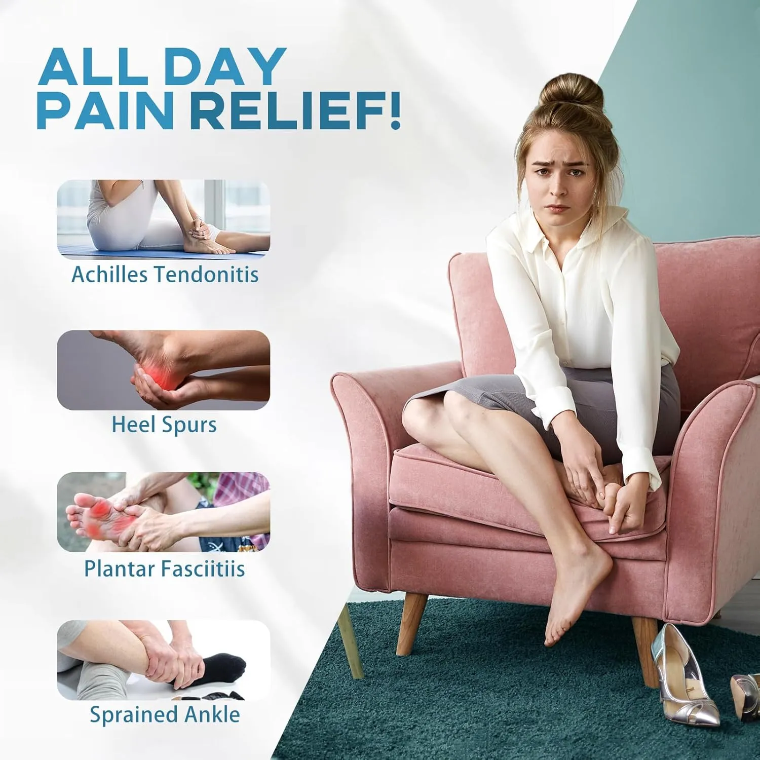 Neuropathy Socks for Women Men - Soothe Relief Socks for Neuropathy Pain Women - Ankle Compression Socks for Plantar Fasciitis, Ankle Compression Sleeve for Foot Arch Support & Swollen Feet and Ankles Relief