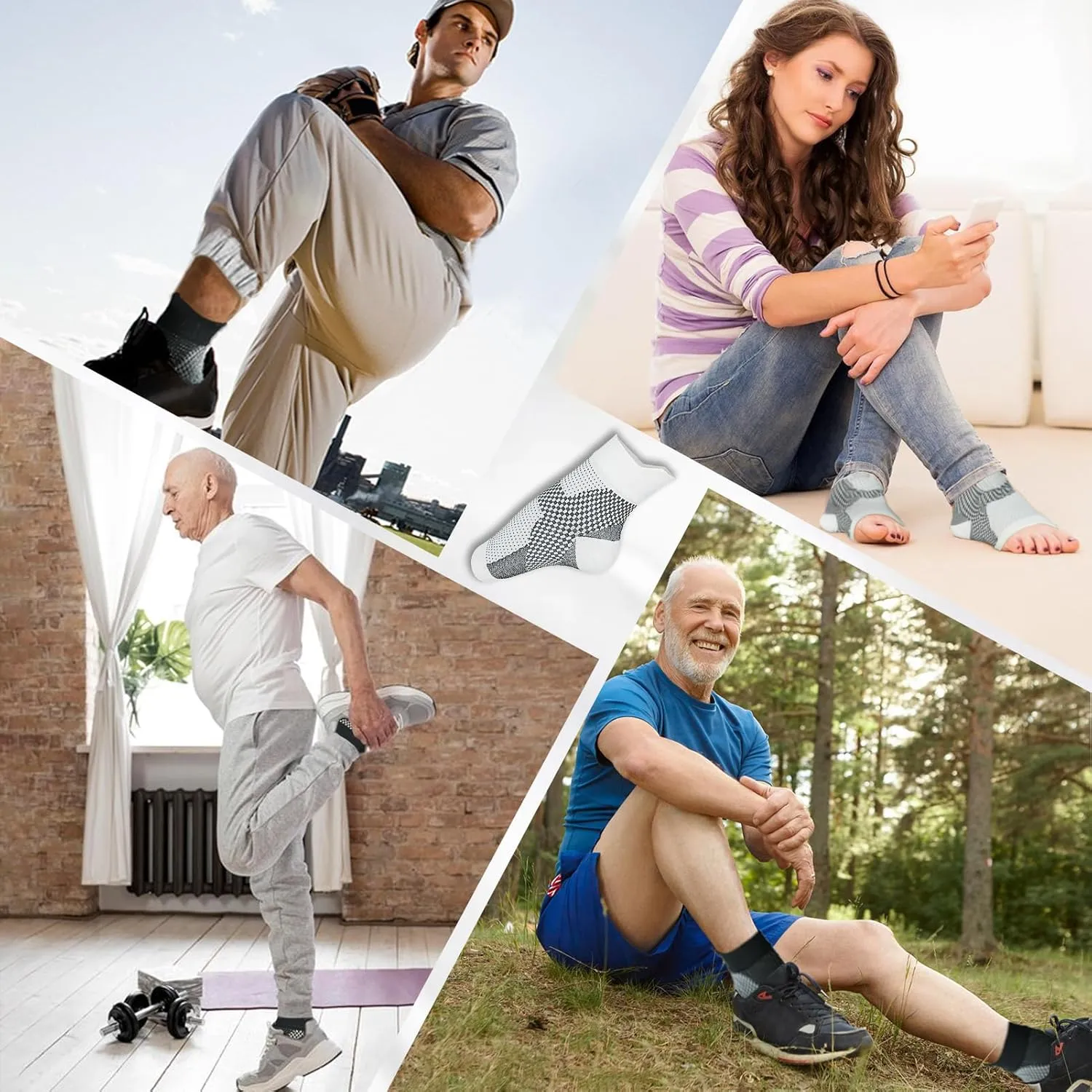 Neuropathy Socks for Women Men - Soothe Relief Socks for Neuropathy Pain Women - Ankle Compression Socks for Plantar Fasciitis, Ankle Compression Sleeve for Foot Arch Support & Swollen Feet and Ankles Relief