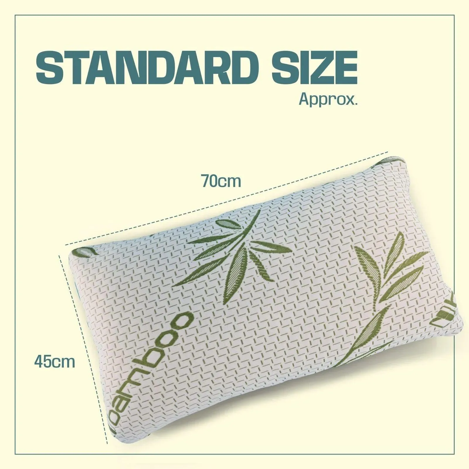 Pack of 2 Bamboo Shredded Memory Foam Pillow Neck and Shoulder Support Extra Bounce Back Bed Pillow
