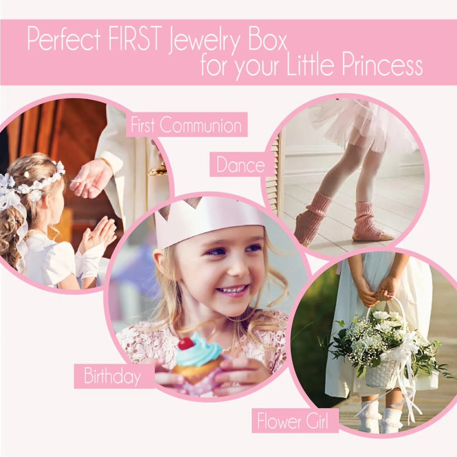 Personalized Lavender Flower Girl Musical Ballerina Jewelry Box plays "Swan Lake" with drawers