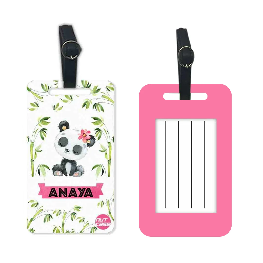 Personalized Passport Cover Holder Travel Case With Luggage Tag -  Cute Panda