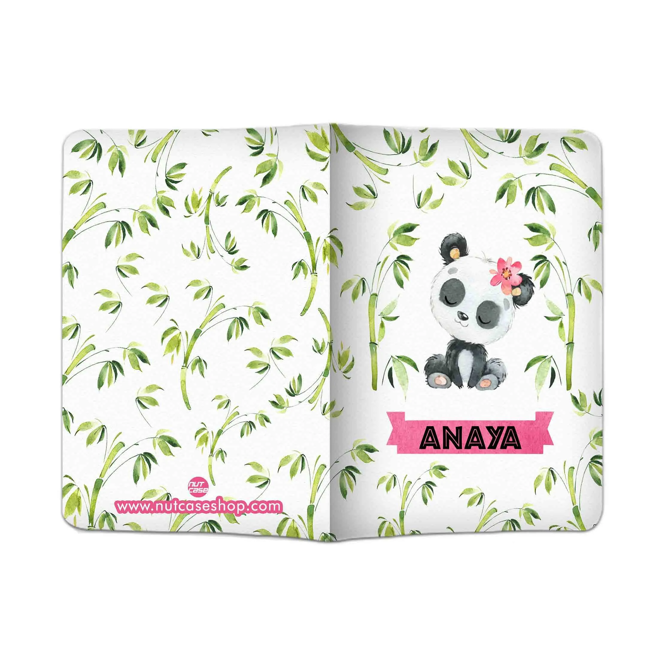 Personalized Passport Cover Holder Travel Case With Luggage Tag -  Cute Panda