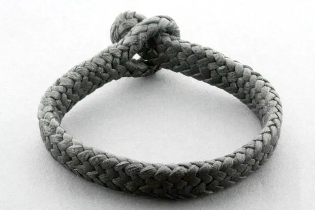 plaited leather bracelet - black