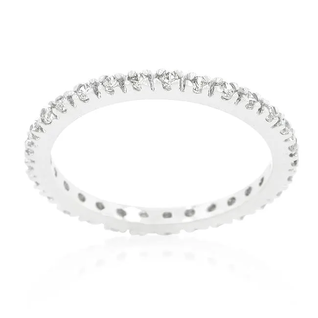Renetta Round CZ Eternity Stackable Ring | 1ct