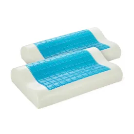 Royal comfort cooling gel contour high density memory foam pillow twin pack