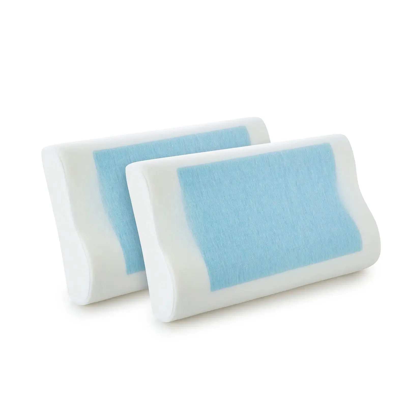 Royal comfort cooling gel contour high density memory foam pillow twin pack