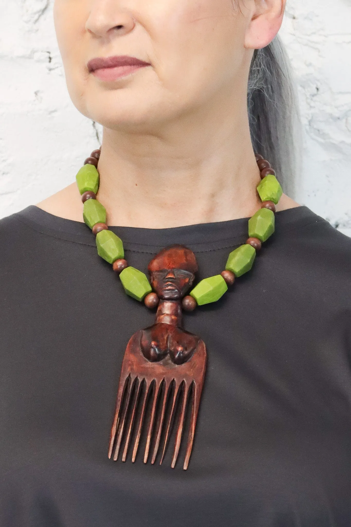 Sally Bass African Comb Necklace