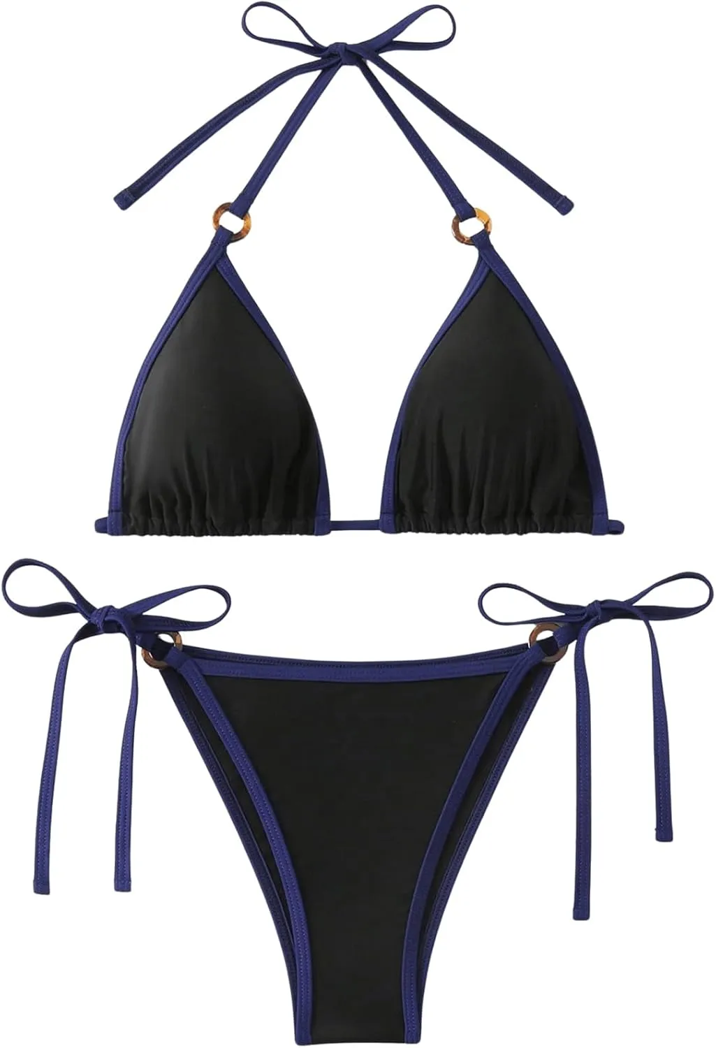 SHENHE Women's Sexy Bikini Sets Ring Triangle Tie Bathing Suits 2 Piece Swimsuits