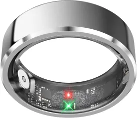 Smart Ring for Men Women, Health Fitness Tracker with Heart Rate/Blood Pressure/Blood Oxygen Monitor,Sleep Tracker,Pedometer, No Subscription, IP68 Waterproof Ring for iPhone&Android (Silver, Size9)