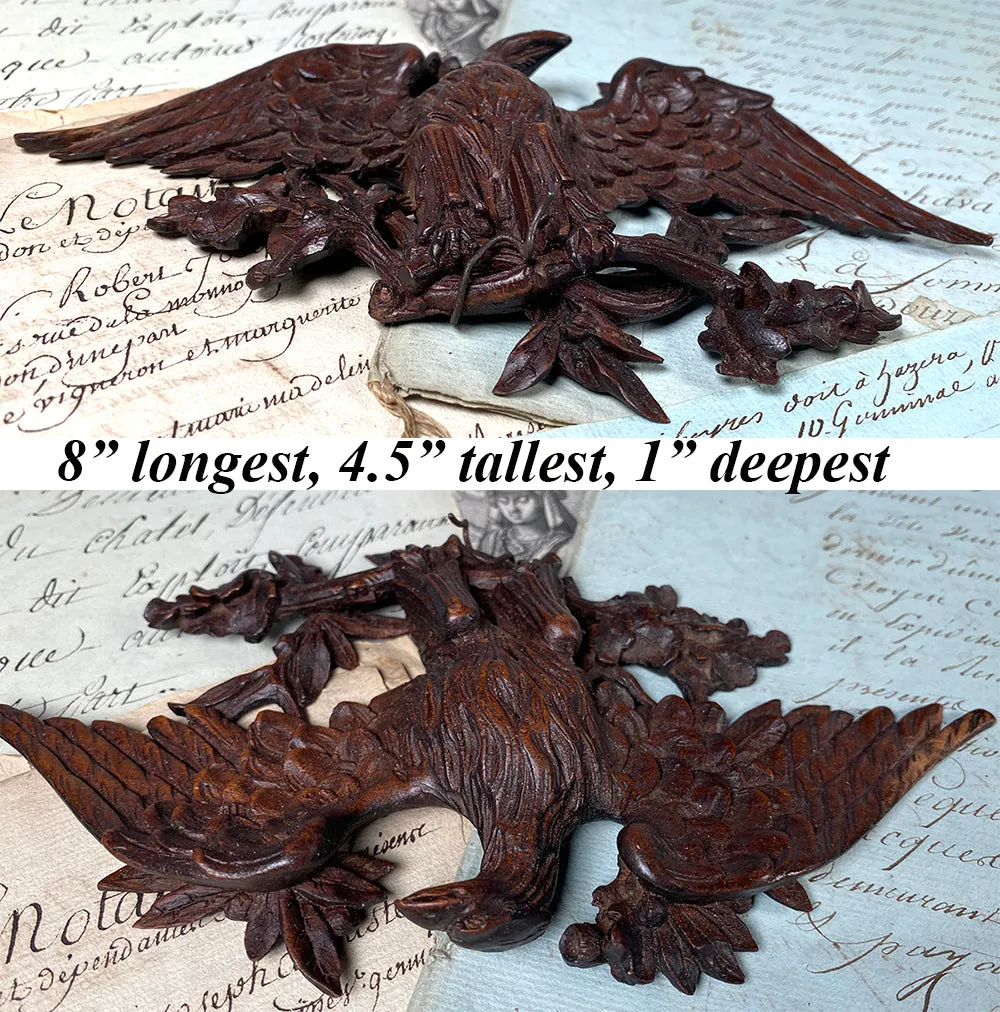 Vintage to Antique Swiss Black Forest Hand Carved Eagle Pocket Watch Stand, Holder, Plaque