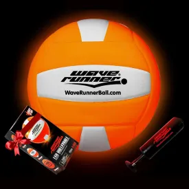 Wave Runner LED Light-Up Volleyball - Glow in The Dark Games - Size 10.35 in. with Pump and Batteries Included | Great for Adults, Teens & Players