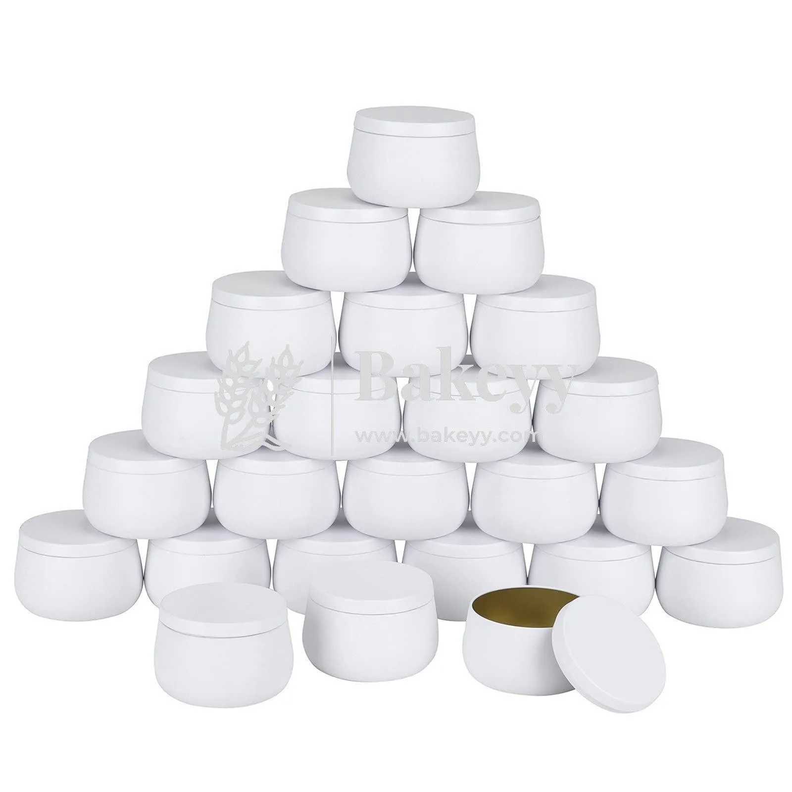 White Candle Tin Box | Empty Decorative Tin Box | Chocolate Box | Candy Box | Gift Box | Pack Of 8