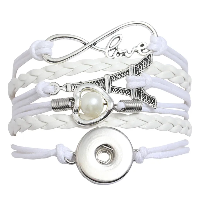 Wholesale Woven Buckle Leather Alloy Bracelet