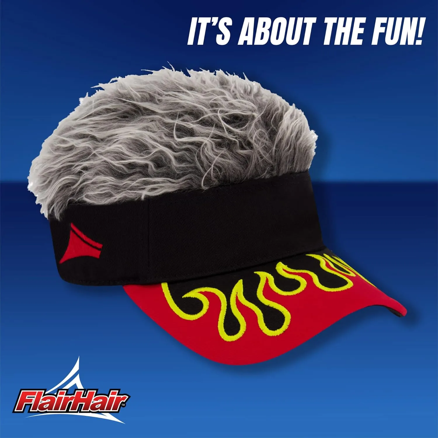 Women's Sun Visor Cap with Fake Hair, Adjustable Baseball Hat