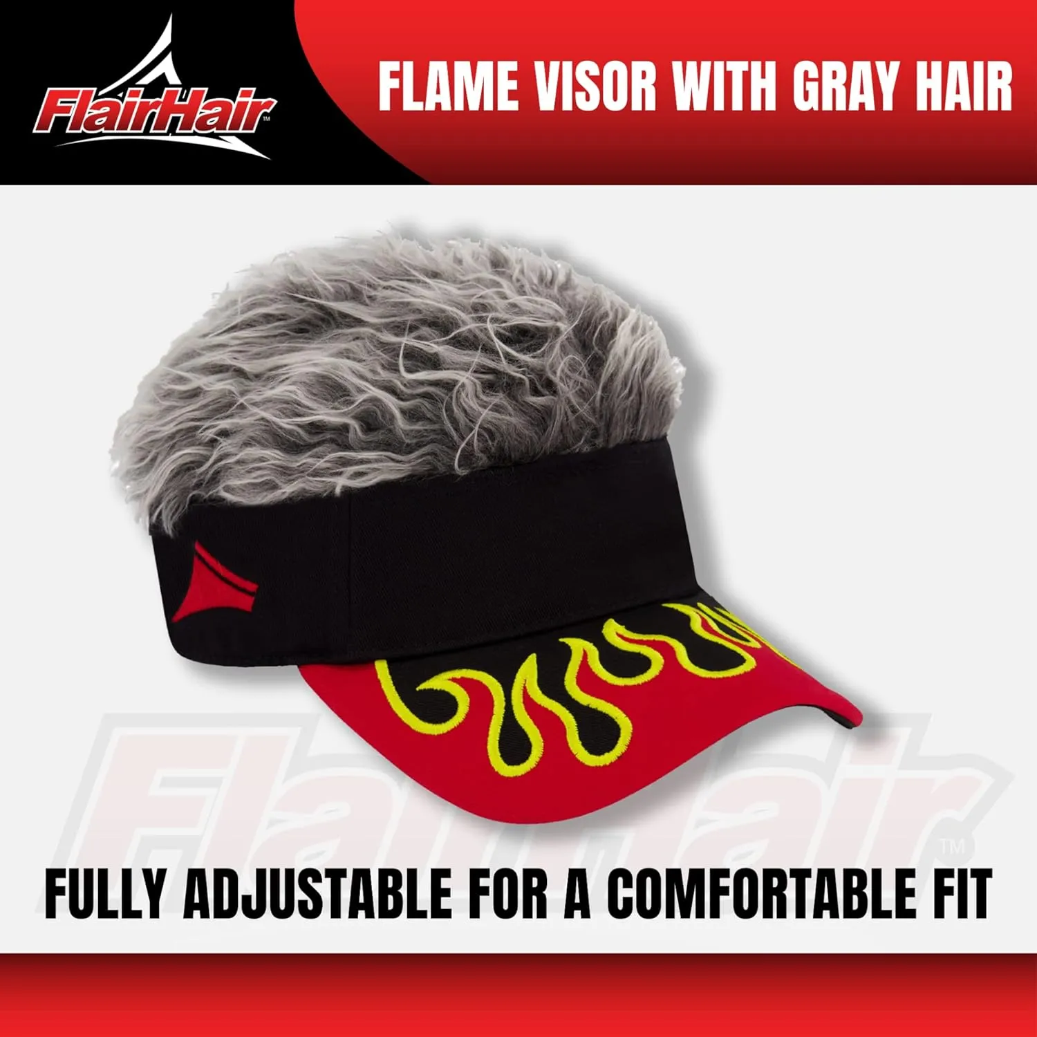 Women's Sun Visor Cap with Fake Hair, Adjustable Baseball Hat