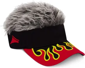 Women's Sun Visor Cap with Fake Hair, Adjustable Baseball Hat