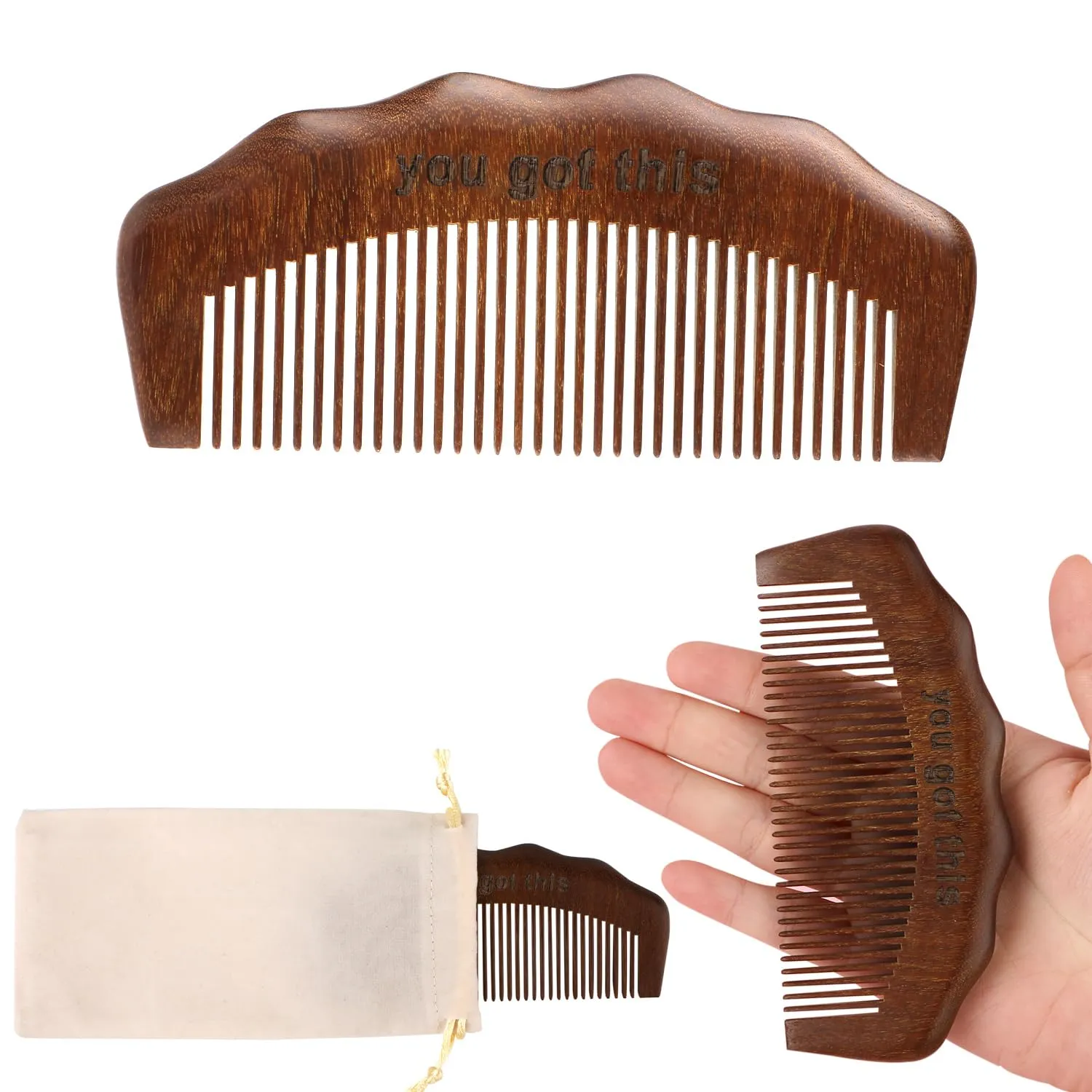 Wooden Labor Comb, Birth Comb for Labor Pain Sandalwood Natural Birthing Comb Labor Relief and Delivery Essentials Pregnancy Gift for Pregnant Women, with Cloth Bag
