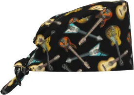 Working Cap Scrub Cap with Sweatband Adjustable Unisex Men Women Tie Back Hat Nurse Surgical Caps