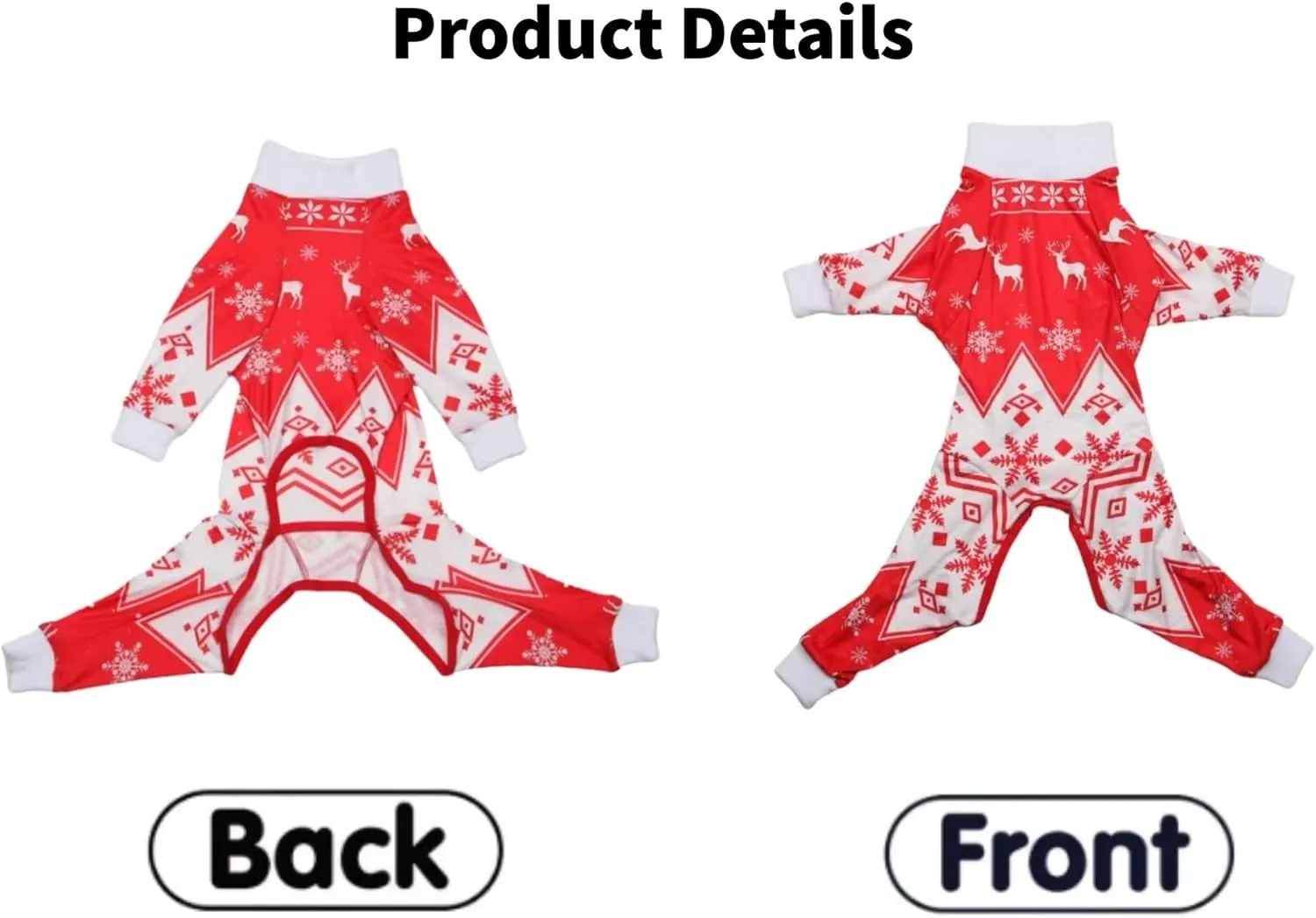 Xqpetlihai Christmas Dog Clothes Dog Onesie Surgery Recovery Suit Dog Pajamas for Large and Medium Dog (S,CH)